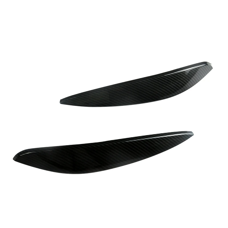 

Carbon Fiber Front Headlights Eyebrow Eyelid Sticker Cover Trim for Mercedes Benz Smart 2014-2020