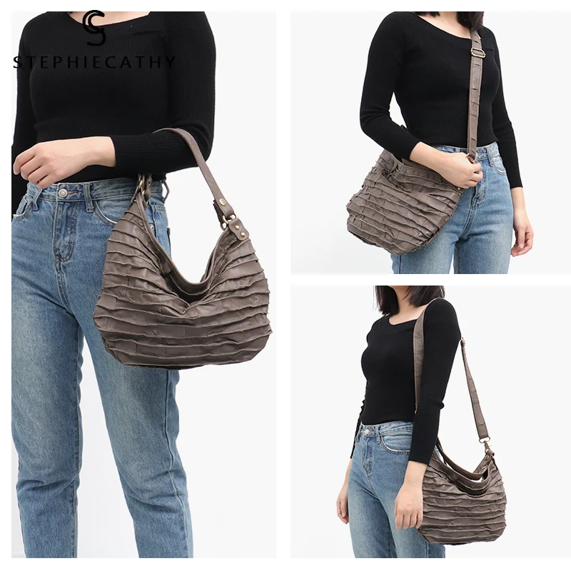 

SC Small Luxury Leather Handbags Shoulder Bag Women Messenger Bags Real Joint Leather Patchwork Hobo Bags Female Crossbody Bag