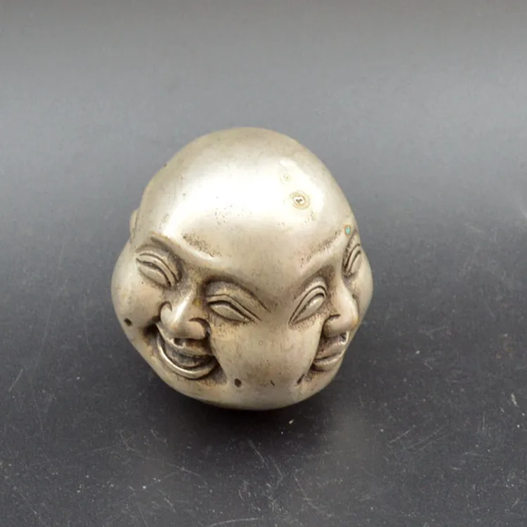 

Silver, four sides of the Buddha, the antique collection, home decorations