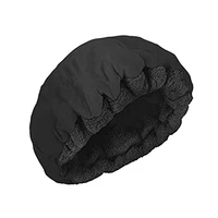 deep conditioning heat steam cap microwavable micro hair cap hair thermal treatment cap for styling tools black