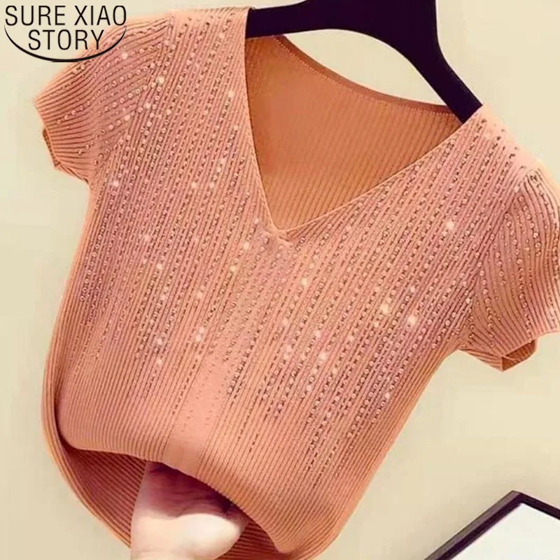 

Новинка лета 2022, пикантная рубашка с коротким рукавом, белые топы, корейская модная рубашка из вискозы, женская блузка с V-образным вырезом, ж...