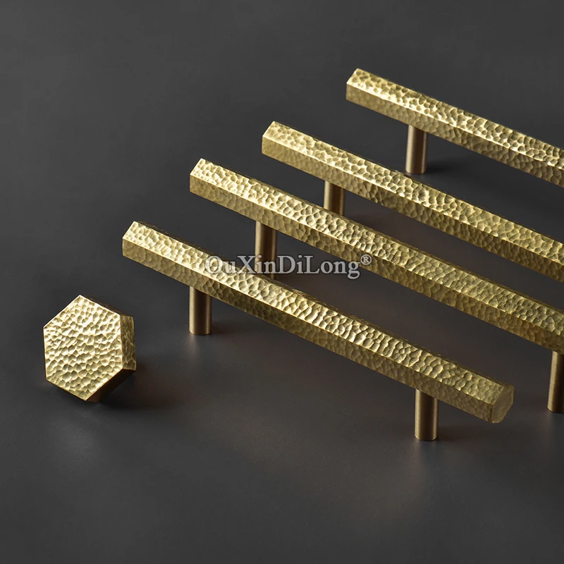 

Exquisite 10PCS European Solid Brass Cabinet Door Handles Hand Hammer Cupboard Wardrobe Kitchen Wine Cabinet Pulls Handles&Knobs