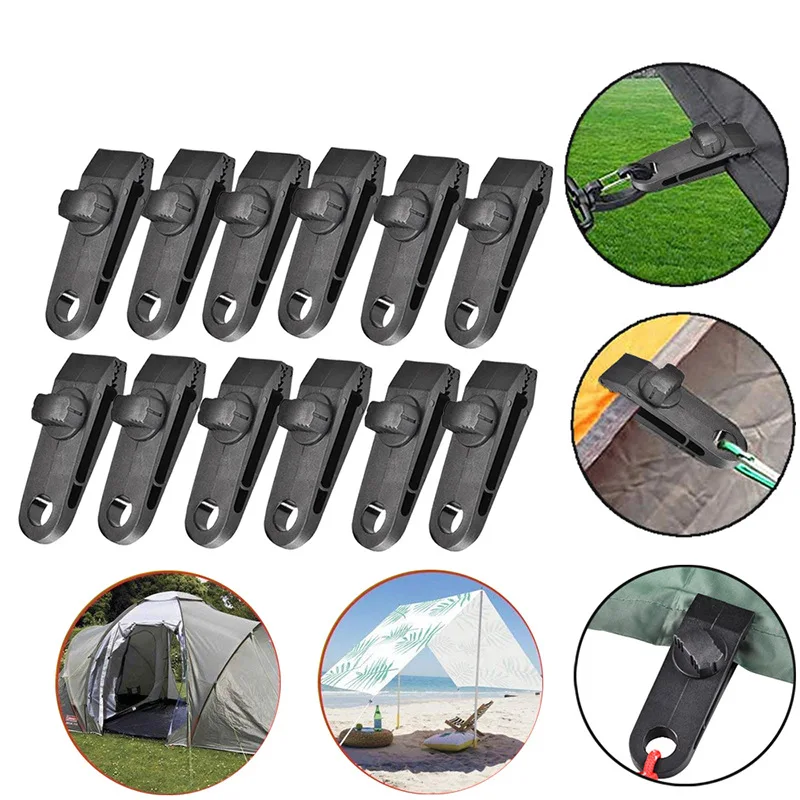 Tent Tarp Clips Awning Tarpaulin Canopy Clamp Set with Heavy Lock Jaw Grip Car/Pool Cover Fasteners Reusable Outdoor Accessories