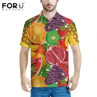 forudesigns hot style mens clothing summer tropical fruits printing breathable gym short sleeves tops and tees camisas hombre