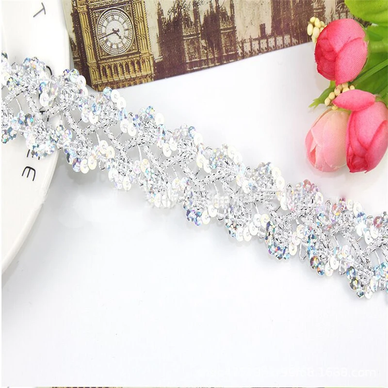 15yard/Lot 2 5 см золотого и серебряного цвета с кружевами блестками размеры лента