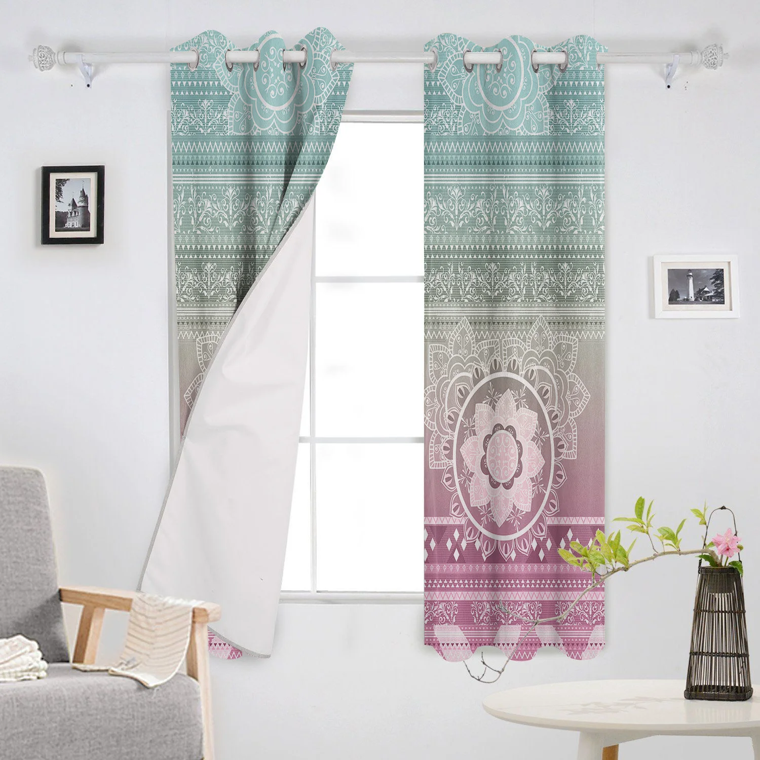 Красивое украшение с изображением мандалы занавески для дома товары окна