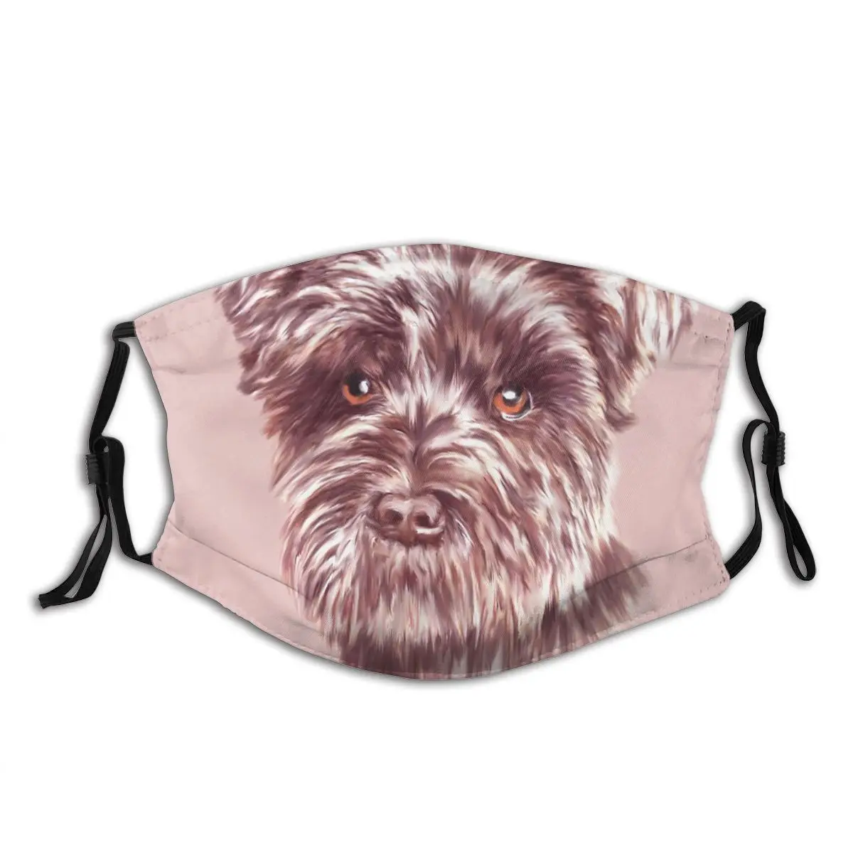 

Miniature Schnauzer Dog Cute Animal Pet Reusable Mouth Face Mask with Filters Dustproof Polyester Protection Cover Muffle Adult