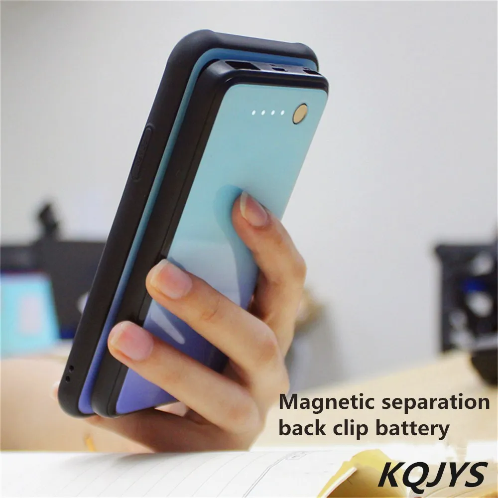 KQJYS 5000 мАч запасной внешний аккумулятор чехол с зажимом для samsung Galaxy S10 Plus S10+ беспроводной магнитный чехол для зарядного устройства