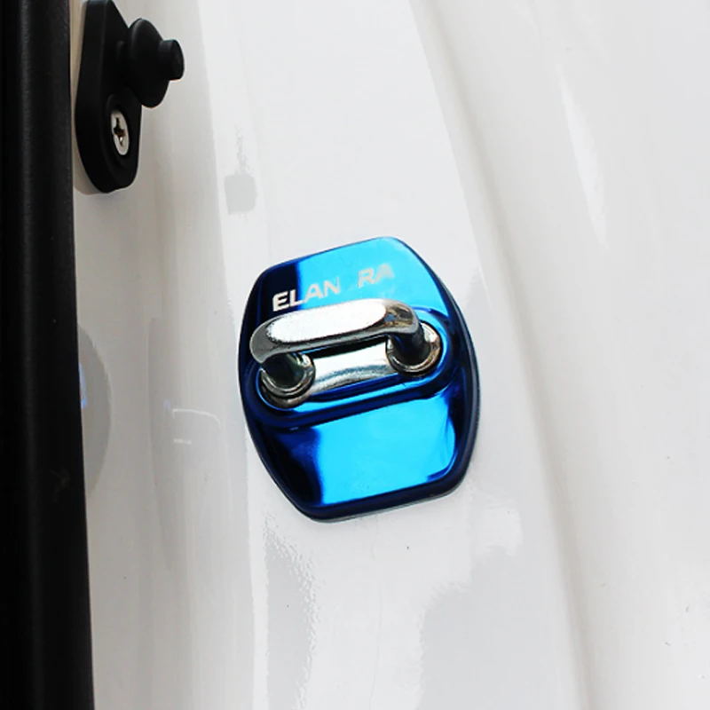 Retrofit 4PCS Door Lock Cover Stainless Steel Protective Caps For Elantra 2016 2017 2018 Car Accessories | Автомобили и мотоциклы