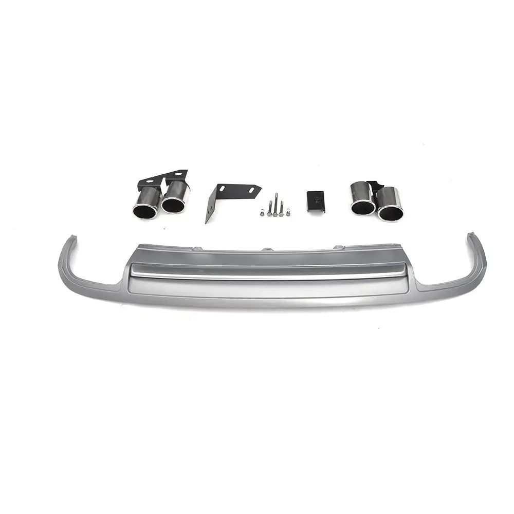 PP Диффузор губа на задний бампер Концевая выхлопная труба для Audi A4 B8 Стандартный