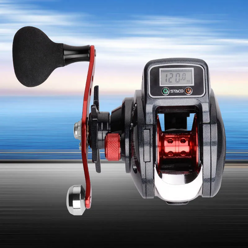 Новый цифровой дисплей капельница для воды Тип рыболовный барабан наматывания