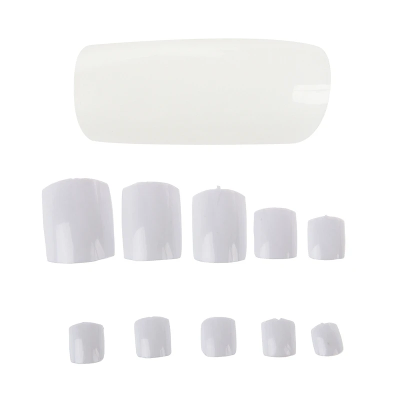 

1000 White UV Gel Acrylic Fake False Toe Nail Art Tips