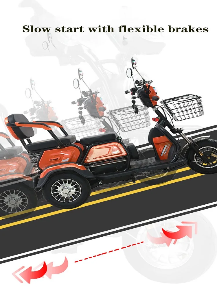 600 Вт Электрический трехколесный велосипед 48 в 60 в/20 А литиевая батарея 3-колесное