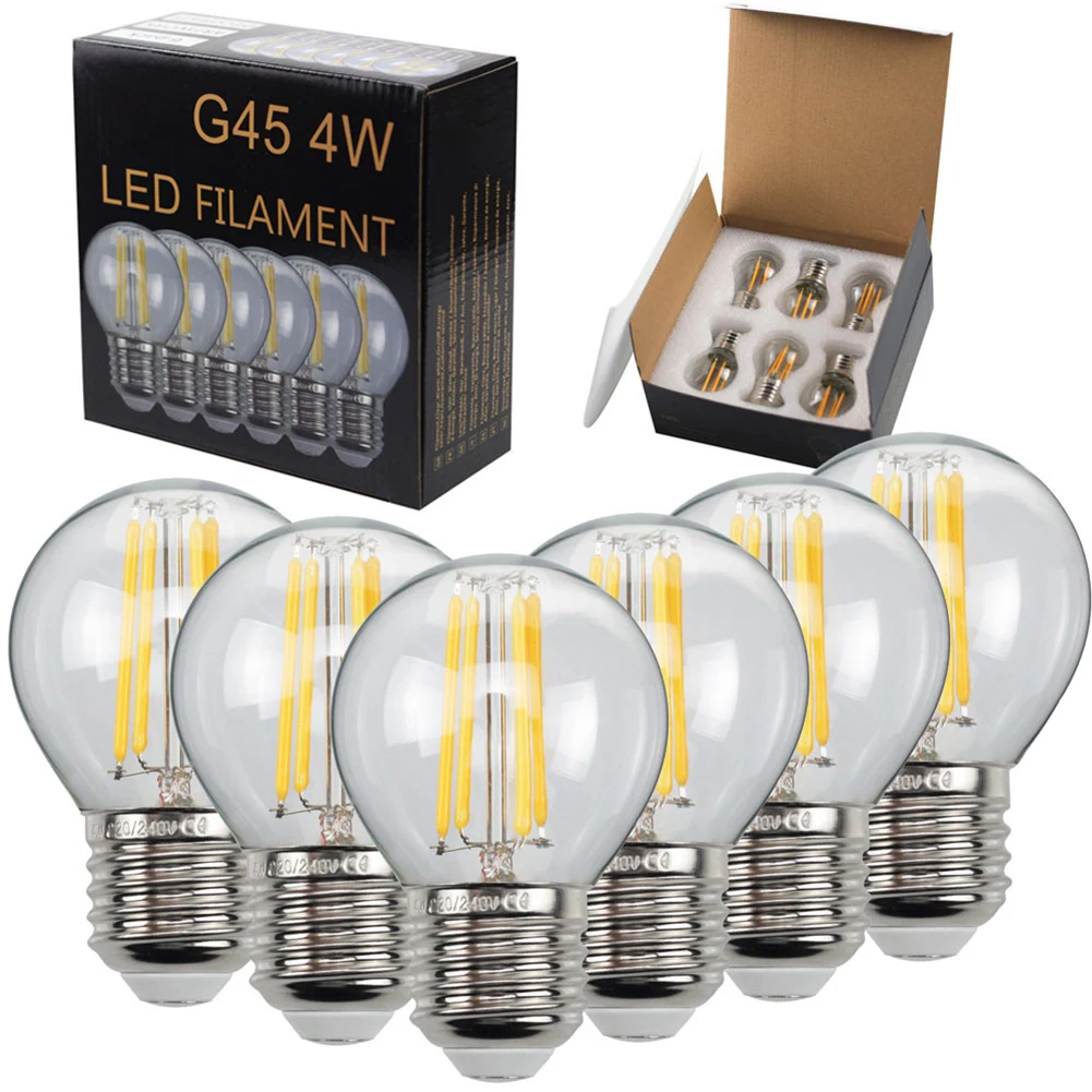 

6pcs LED Filament Light Retro Edison Bulb Lamp Antique Glass Light Bulb 4W Led Specialty Decorative Light