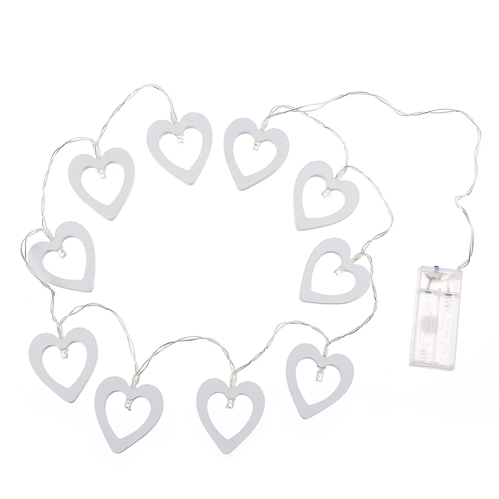 Рождественский Сказочный светодиодный светильник 1 2 м 10 теплый сердечный для