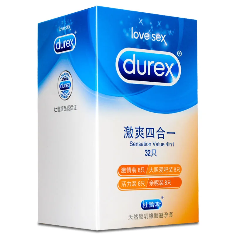 Durex 24 шт. 32 шт./упак. Sensation значение 4in1 ультра тонкие сексуальные презервативы со