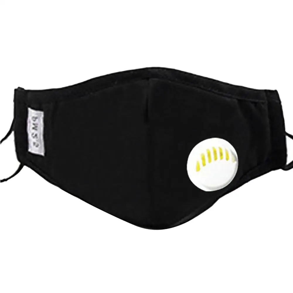 Пять штук/лот Полотенце для рта PM2.5 Противопылевое с клапанами Маски с активированным углем Фильтры Против загрязнения Ветронепроницаемый Моющийся Многоразовый на