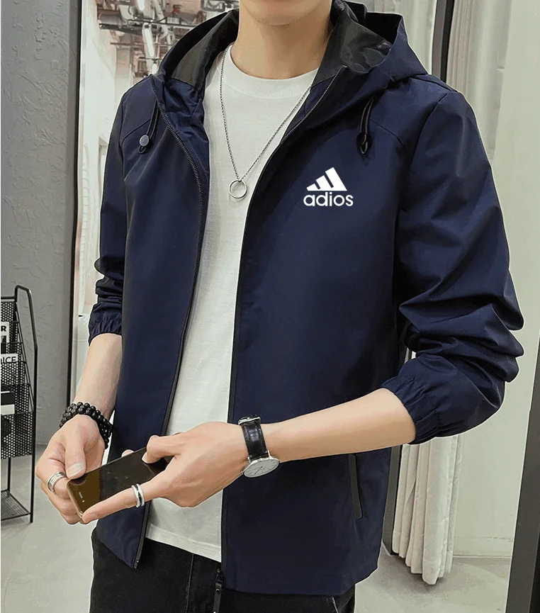 

2021 Men's Autumn Winter Plus size 5XL Jacket Hooded Windproof Loose Sports 100% Nylon Jacket Hong Kong Tooling Windproof Jacket