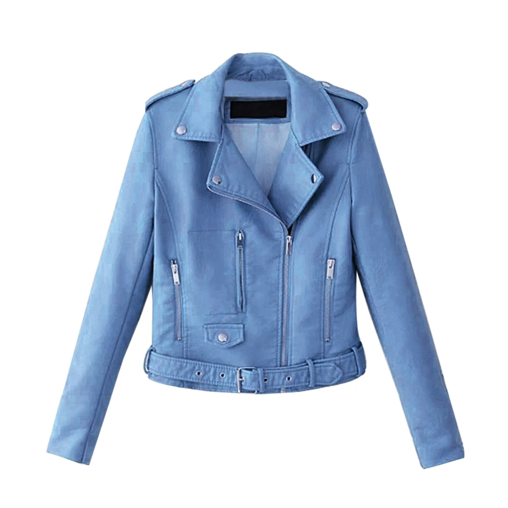 Новинка 2019 свободная куртка из искусственной кожи Женская Классическая