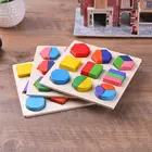 Детские деревянные геометрические фигуры для сортировки, математическая интеллектуальная игра, подходящая игрушка, детские развивающие игрушки Монтессори, наборы для сборки