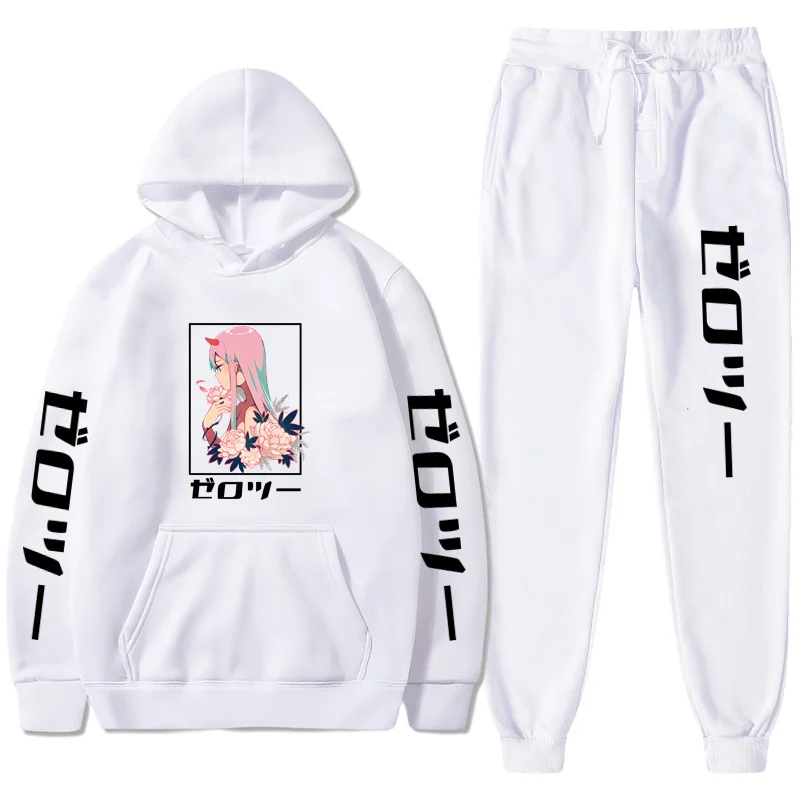 

Fashion Autumn Winter New Japanese Hip Hop Funny Harajuku Girl Printed Sets Plus Fleece Casual Suit Men Women Hoodies Sweatshirt