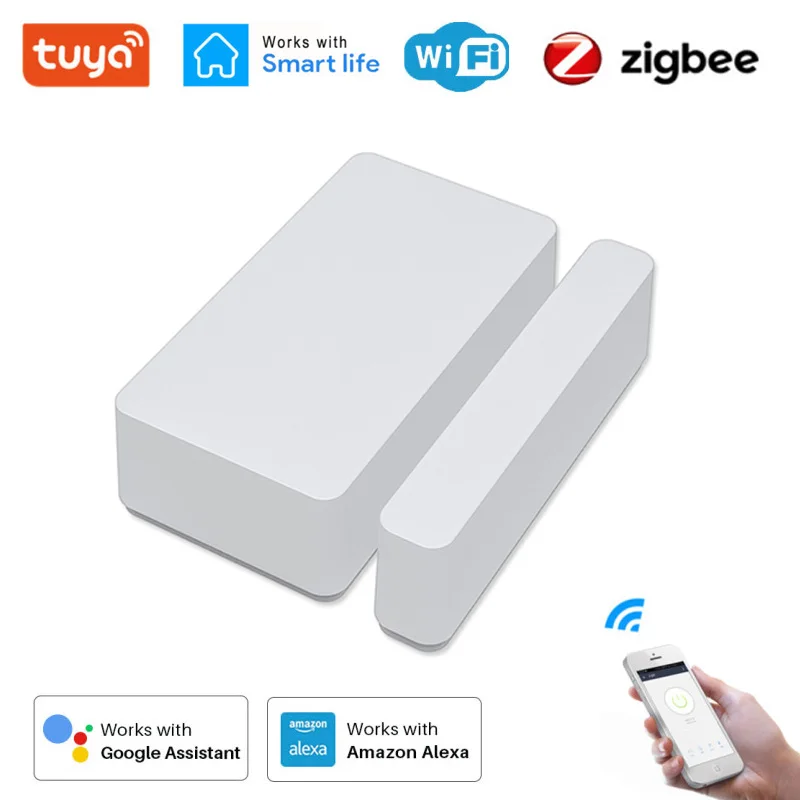 

Смарт-детекторы Tuya Zigbee, умные детекторы открытия/закрытия дверей, приложение Smart Life, Wi-Fi, датчик окон, работает с Alexa Google Home