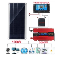 3000w solar power system kit battery charger 100w solar panel 10 50a charge controller complete power generation home grid camp