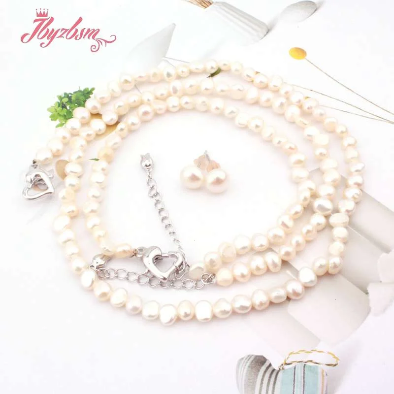 

Natural Freshwater Pearl Jewelry Necklace Bracelet Earrings Baroque Pearl For Women Party Wedding Jewlery Christmas Gift Pick