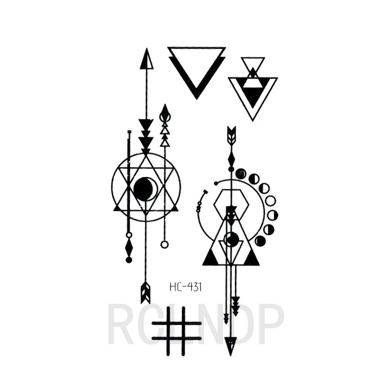 Водостойкая Временная тату-наклейка стрела планет треугольник геометрической