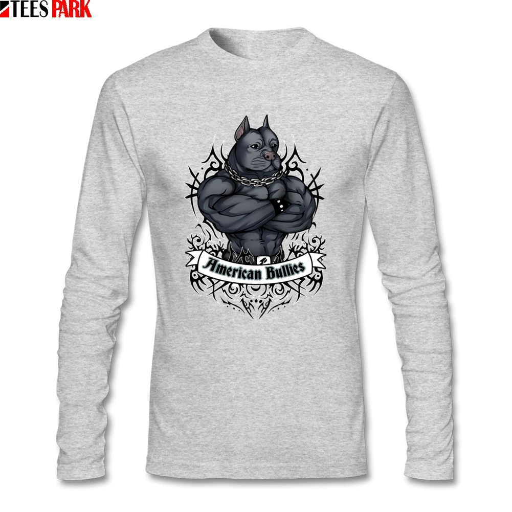 Американский задиры собака хулиган Мужская футболка с длинным рукавом на каждый