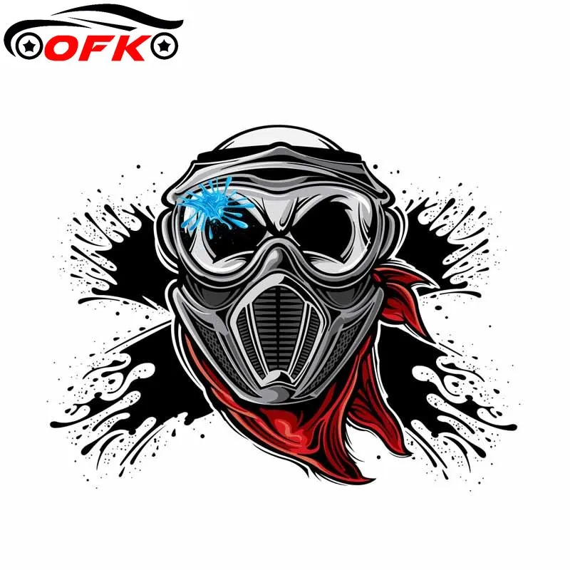 

Hot Sell Creative Funny Skull Paintball Player Reflective Car Sticker 16.2CM*12.7CM