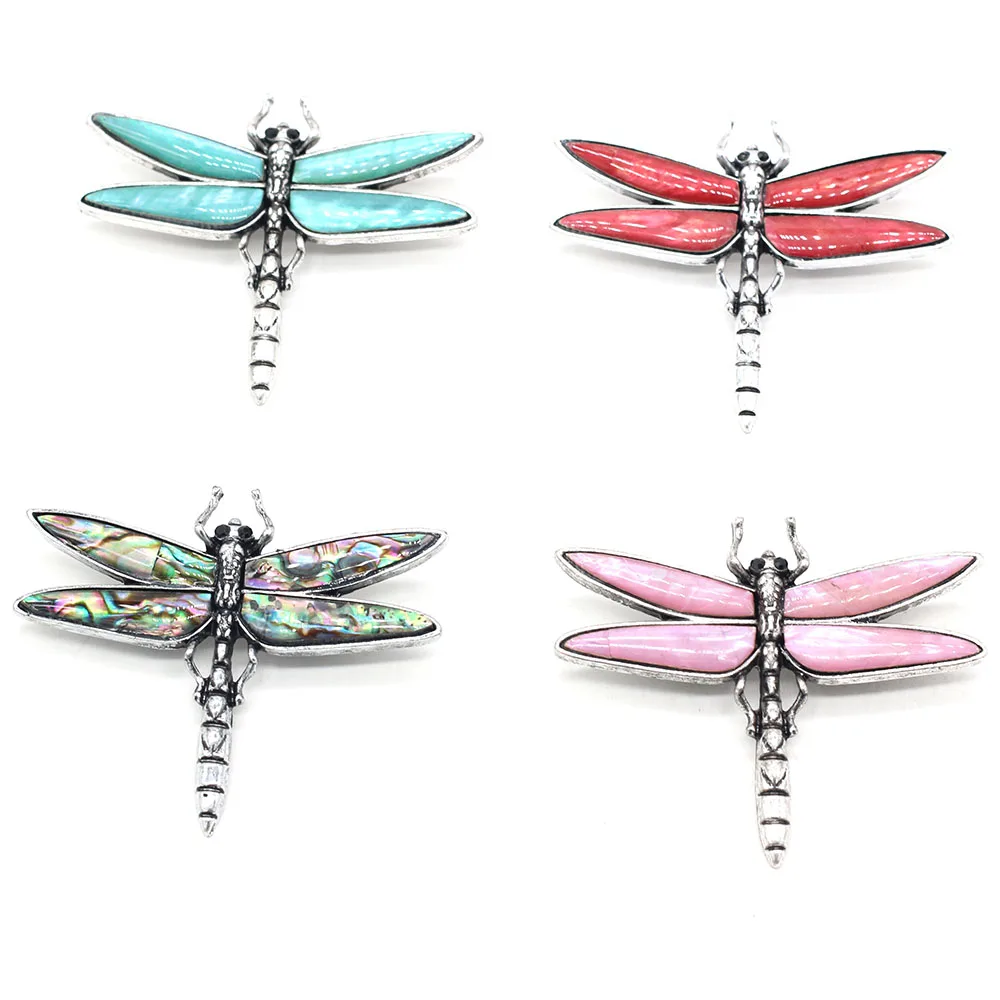 

Natural Shell Brooch Pendant Dragonfly Shape For DIY Brooch Cute And Interesting Jewelry 50x58mm