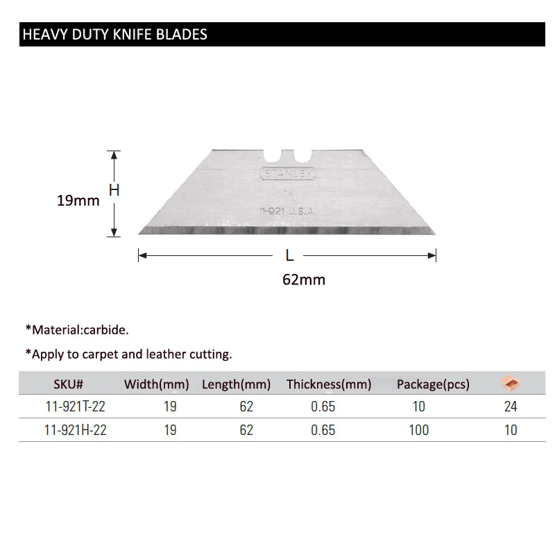 10 шт. сменные лезвия Stanley для банковских ножей ковровых покрытий бумаги - купить