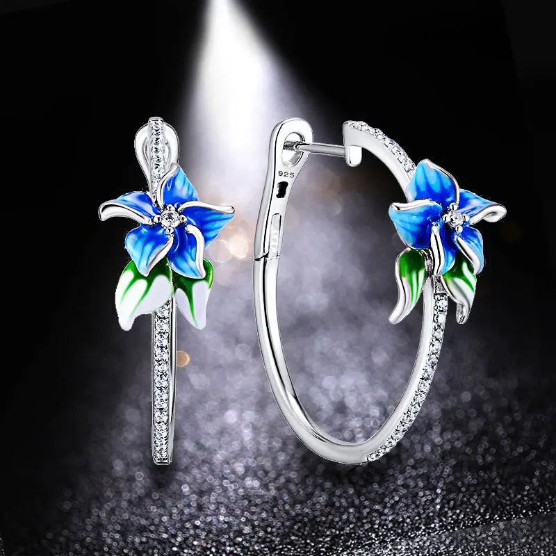 

HUAMI Flower Fairy Cute Stud Earrings for Women Fashion Anniversary Party Zircon Christmas Jewelry Gift Wedding Trendy Earring
