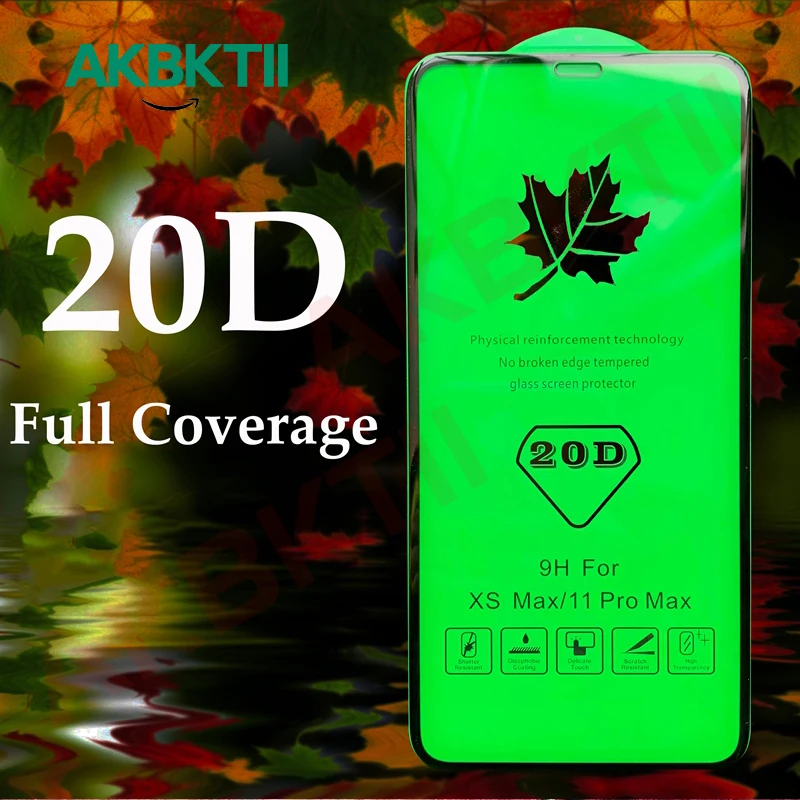 20D полное клеевое покрытие из закаленного стекла для iPhone 11 pro max Защита экрана X XR XS