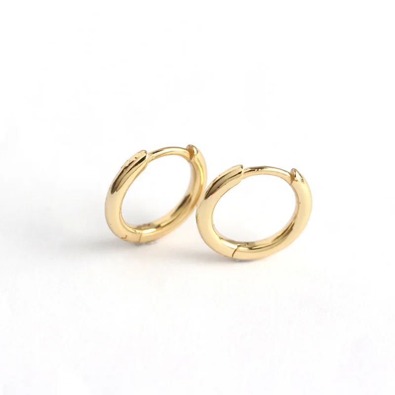 

Simple Huggie Hoop 100%925 Sterling Silver Fashion Smooth Ball Shape Earrings With Arcing Retro Sexy Delicate Ladies Jewelry