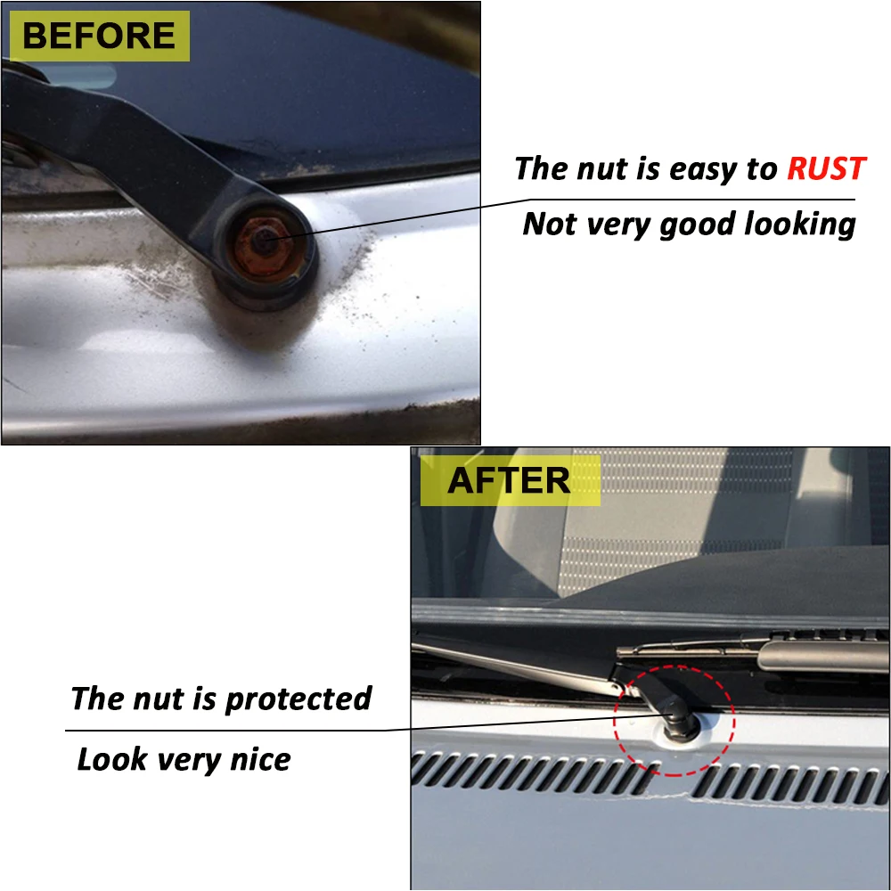 2X Car Front Windscreen Wiper Arm Nut Cap Bolt Cover For Audi A1 A2 A4 B5 B6 B7 B8 A6 C4 C5 C6 C7 Q3 Q5 R8 TT OE# 5N0955205 | Автомобили и