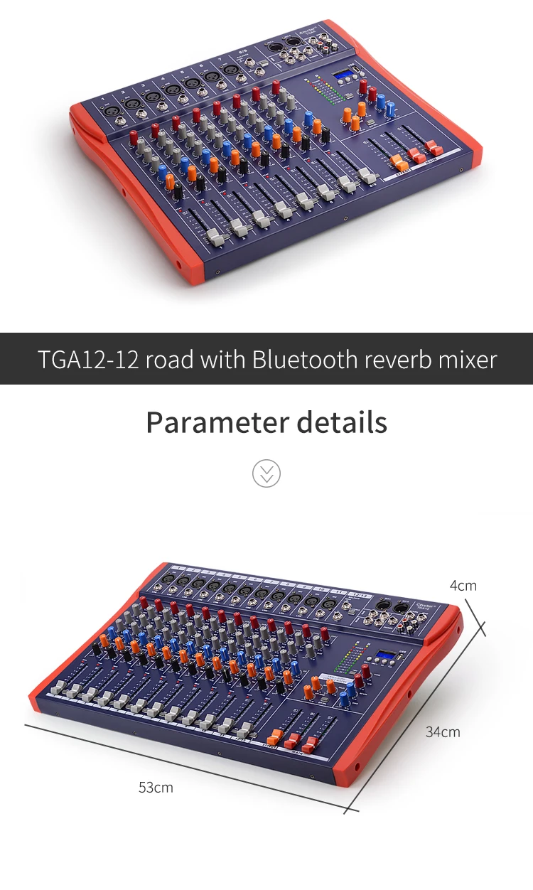 TGA8 многофункциональный микшер беспроводной Bluetooth соединение/USB lcd/48 V фантомный источник питания