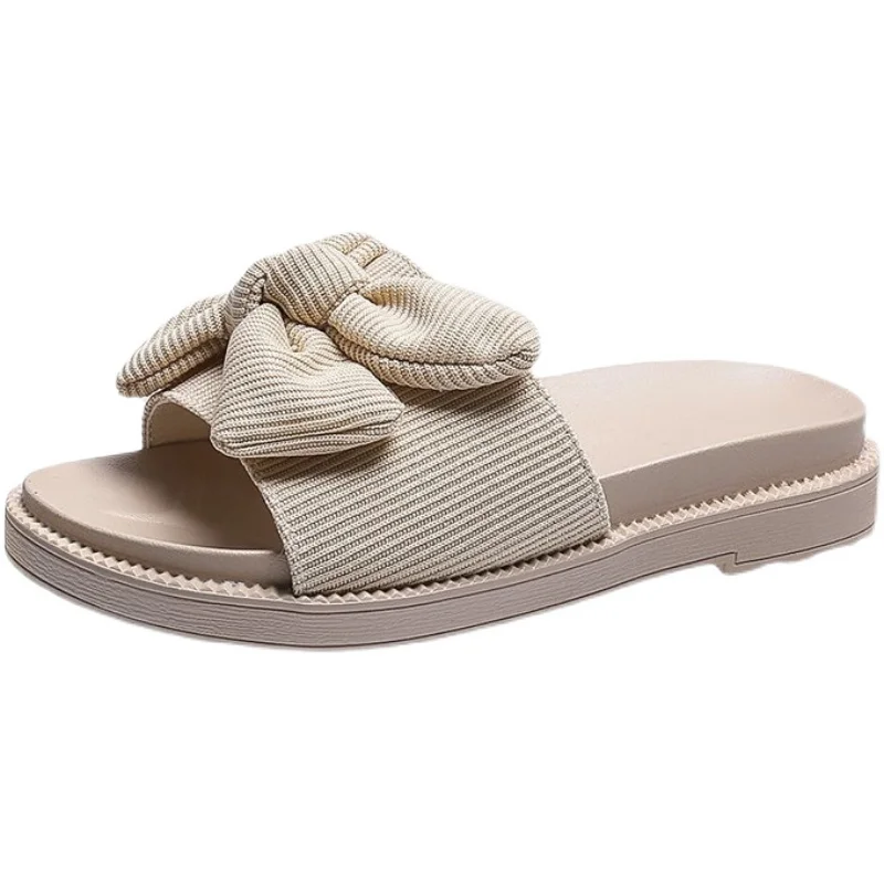 

Slippers Casual Shoes Slides Platform Butterfly-Knot Slipers Women Low Shale Female Beach Luxury Summer 2021 Sabot Flat Soft