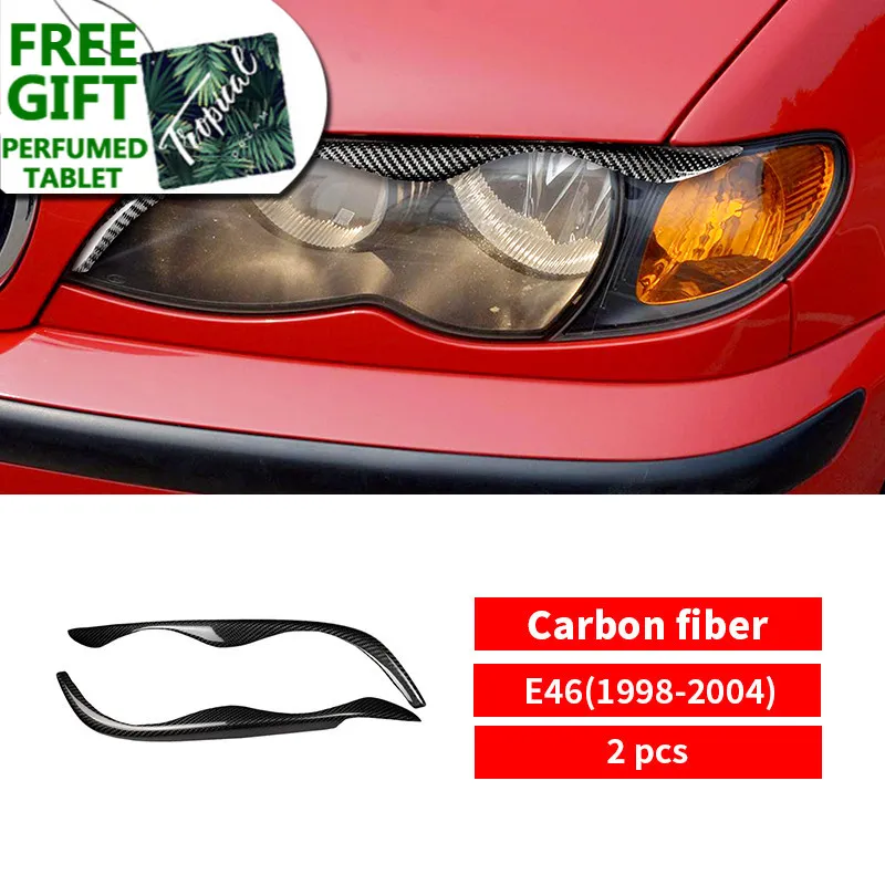 

Наклейки из углеродного волокна для фар, бровей, век, отделки, наклейки для BMW E46 323i 328i 330i 325i 1998-2004, аксессуары для стайлинга автомобиля