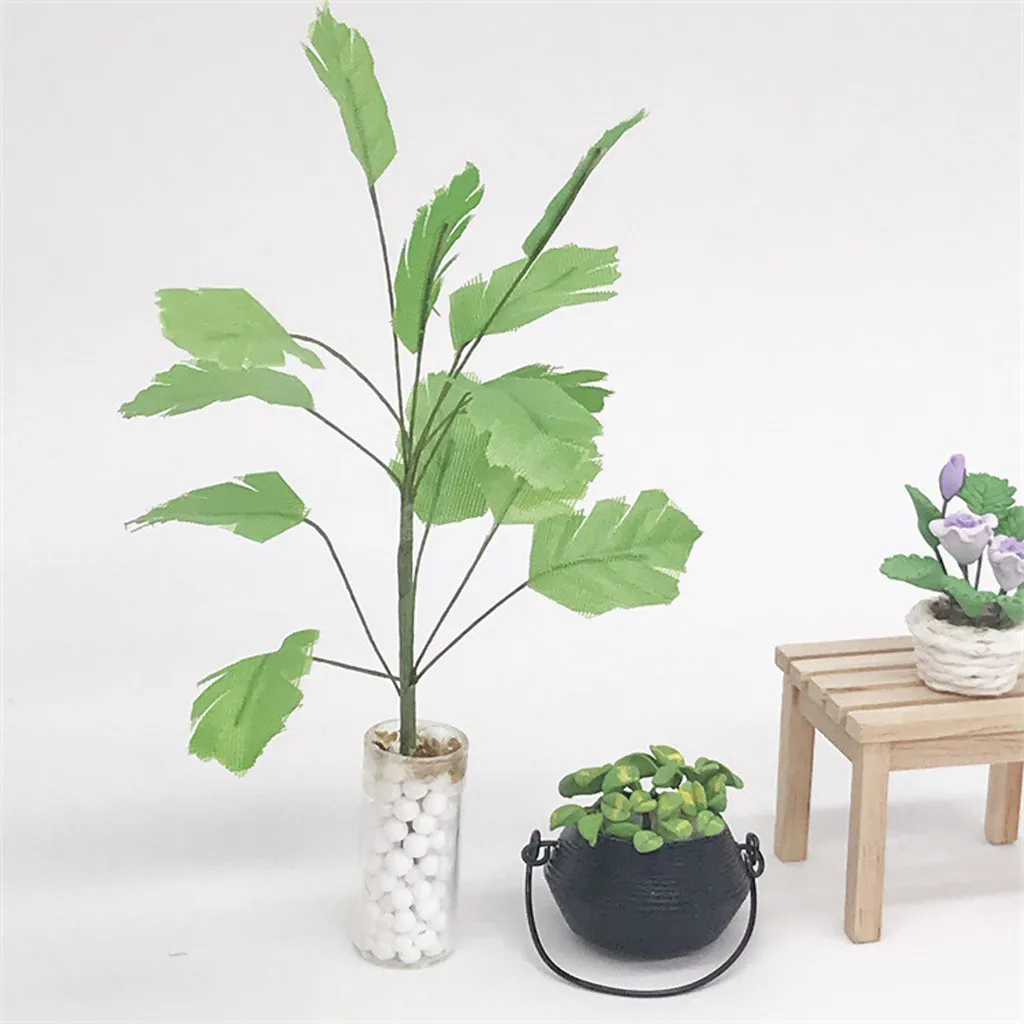 Миниатюрный миниатюрный кукольный домик 1:12 искусственное изысканное зеленое