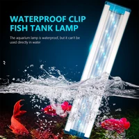 tank aquatic plant grow lighting aquarium led light super slim fish waterproof bright lamp blue led 18 70cm for plants 90 260v