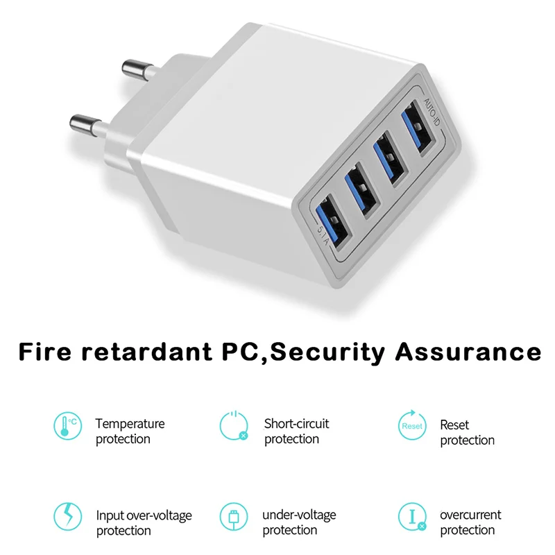 CinkeyPro 4 порта USB зарядное устройство 5 В/3.1A Быстрая зарядка для XiaoMi iPhone samsung мобильный телефон универсальный настенный адаптер зарядки