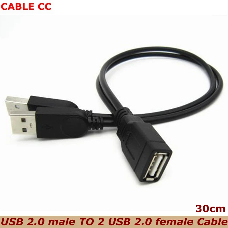 

Кабель USB Y для компьютера one point two кабель питания данных USB, двойной разветвитель, кабель мама-USB 2,0 Male, удлинитель питания, 30 см
