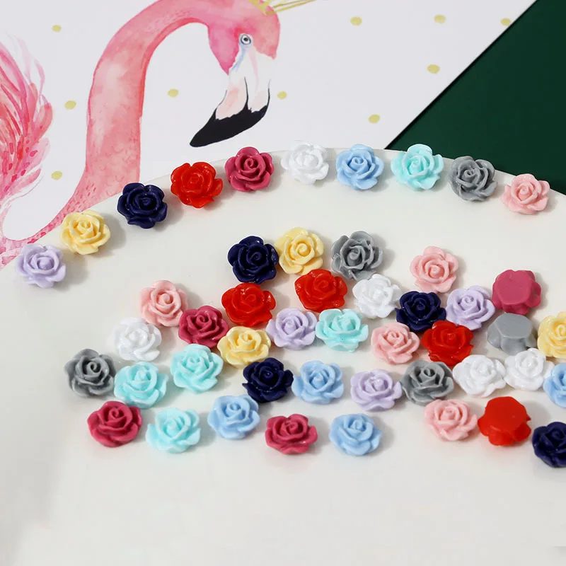 

20 Camellia small rose bud resin patch DIY handmade jewelry earrings earrings hair accessories materials