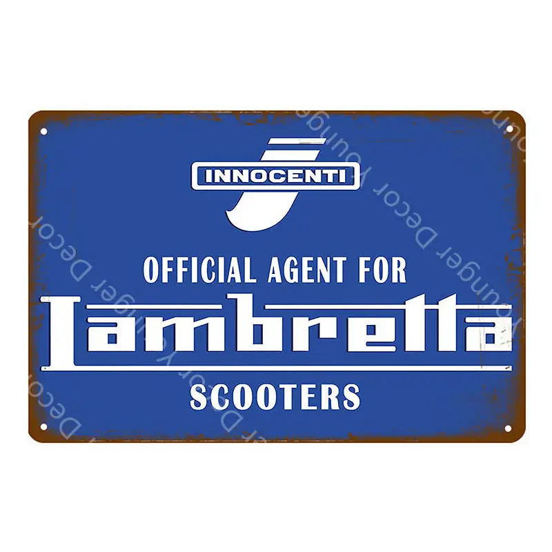YD7491F Модники, металлические оловянные знаки, итальянские скутеры Lambretta Vespa, винтажная настенная табличка, гаражный магазин, Декор для дома, комнаты, плакат для мотоцикла - Цвет: YD7491F