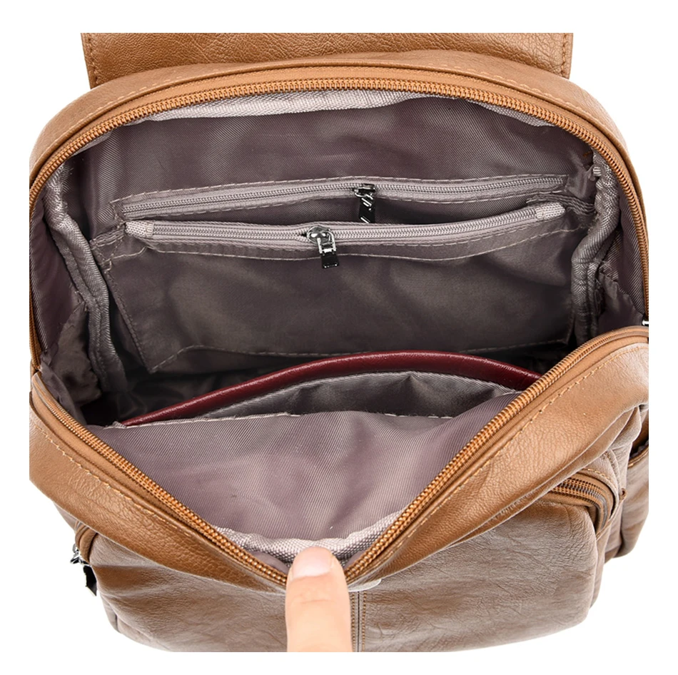 High Quality Leather Backpack Woman New Arrival Fashion Female Backpack String Bags Large Capacity School Bag Mochila Feminina