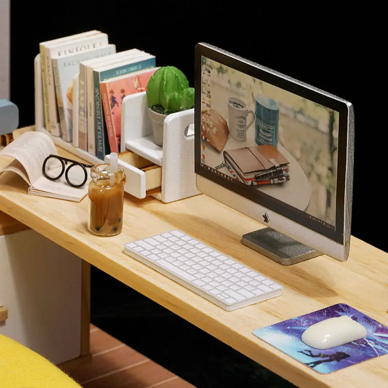 

Diy Wooden Doll House Miniatures Kit Dollhouse Furniture Accessories Mini Doll House Casa Free Dust Cover Toys For Kids Gift