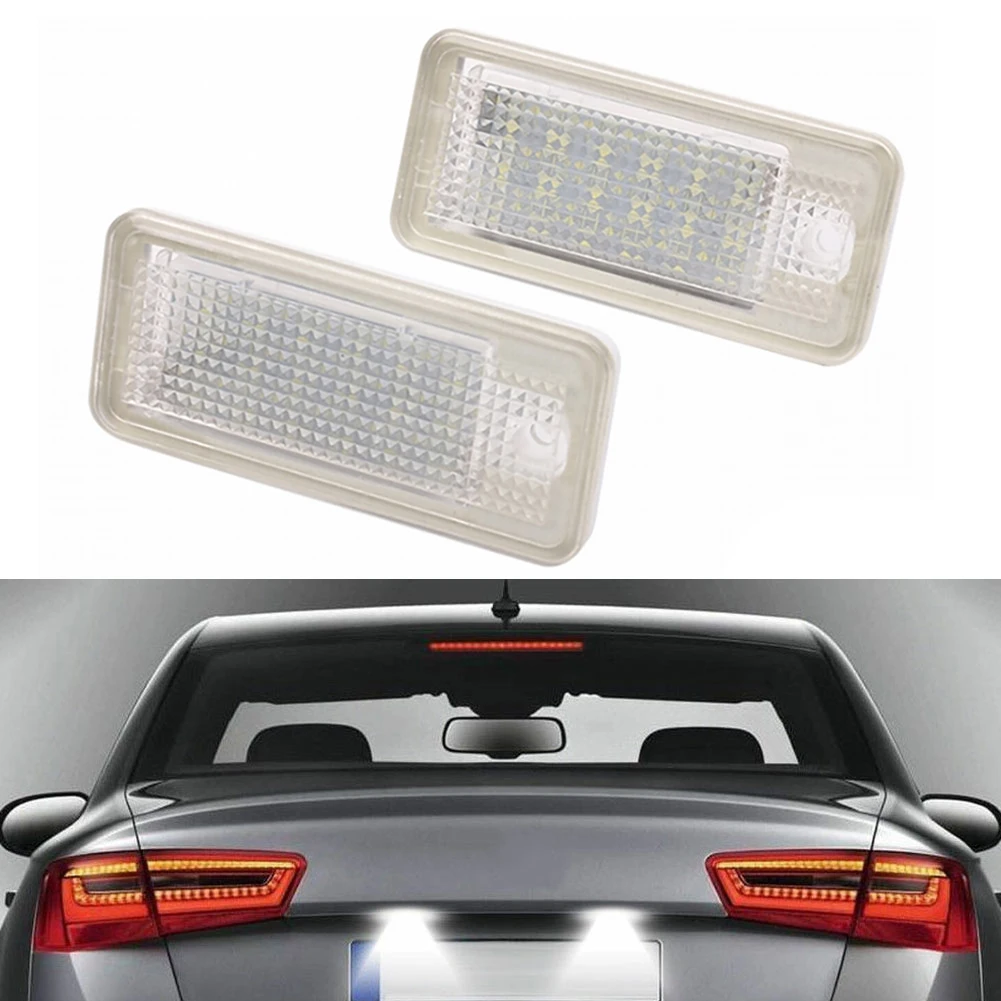 

2Pcs high qualityLED License Plate Light For Audi A3 8P A4 B6 B7 A5 A6 4F Q7 SET Canbus LicenseNumber Plate Lights Car Lamp 2021
