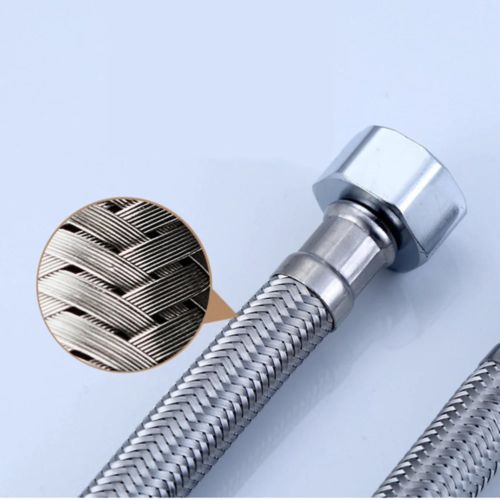 

2 Pcs 60cm Water Heater Hose Connector Flexible Braided Aluminum Alloy Durable Pipe Replacement Water Heater Kit